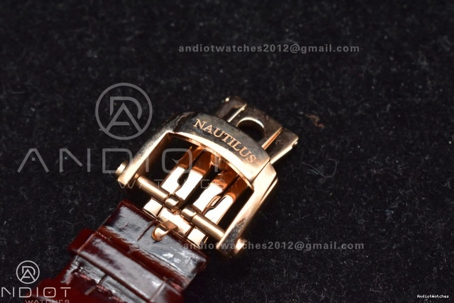Croco Gray GRF 912 Best Brown Nautilus on 5712 Premium RG Strap SS Edition A23J Dial 0921